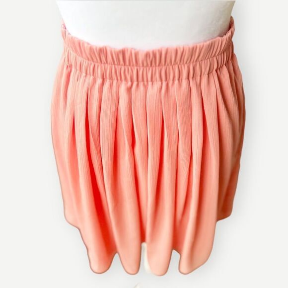 Ann Taylor LOFT Petites Lightweight Chiffon Pleated Pink Lined Mini Skirt. XSP. - Picture 3 of 8